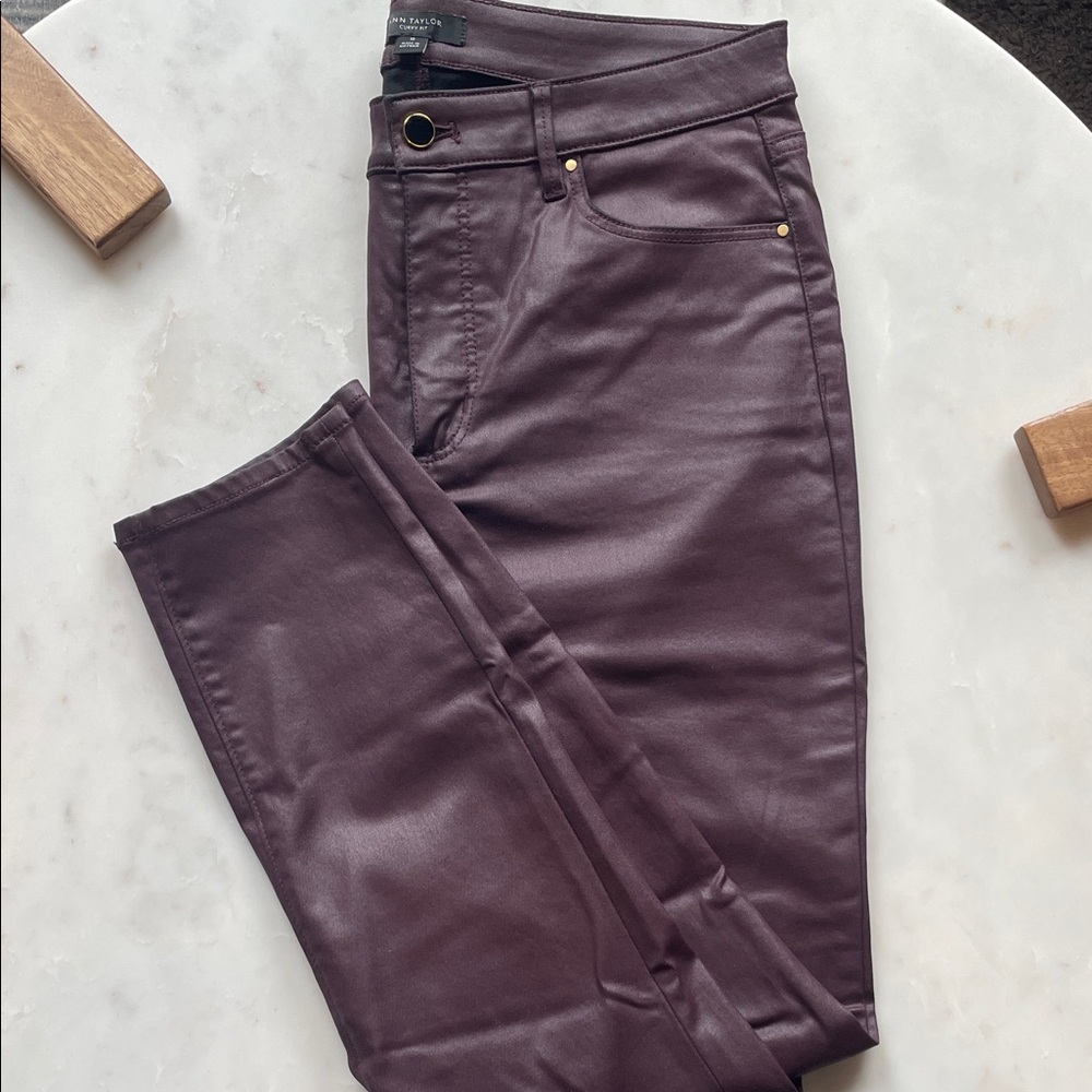 Maroon Coated Skinny Jeans - Curvey Fit